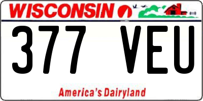 WI license plate 377VEU