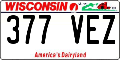 WI license plate 377VEZ