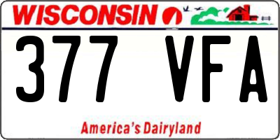 WI license plate 377VFA