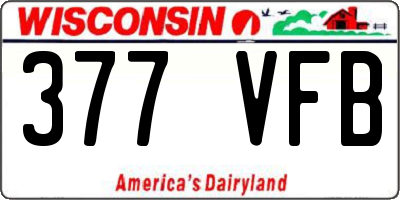 WI license plate 377VFB