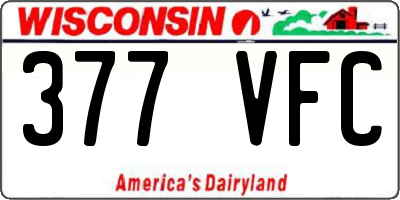 WI license plate 377VFC
