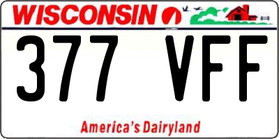 WI license plate 377VFF