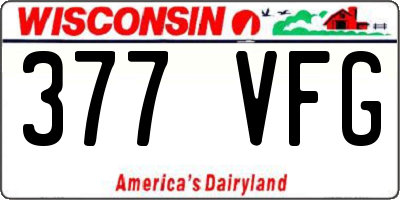 WI license plate 377VFG