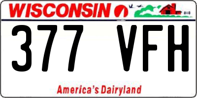 WI license plate 377VFH