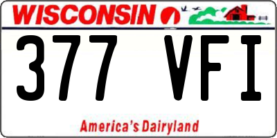 WI license plate 377VFI