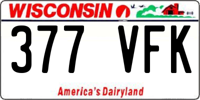 WI license plate 377VFK