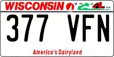 WI license plate 377VFN