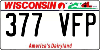 WI license plate 377VFP
