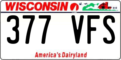 WI license plate 377VFS