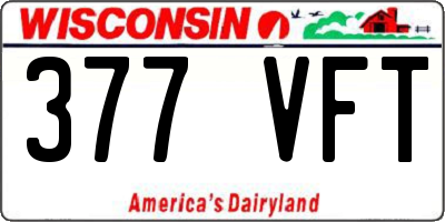WI license plate 377VFT
