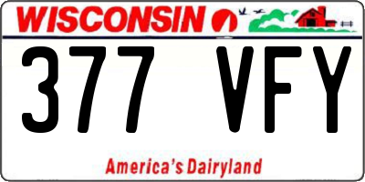 WI license plate 377VFY