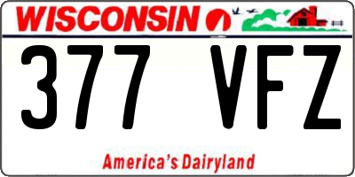 WI license plate 377VFZ