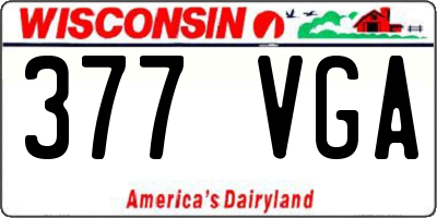WI license plate 377VGA