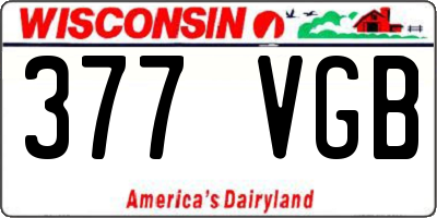 WI license plate 377VGB
