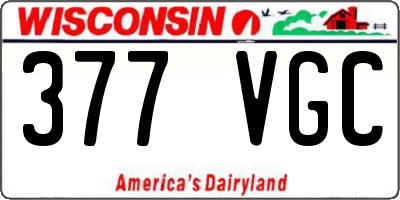WI license plate 377VGC