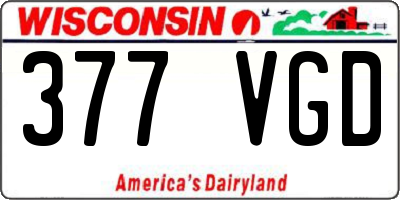 WI license plate 377VGD