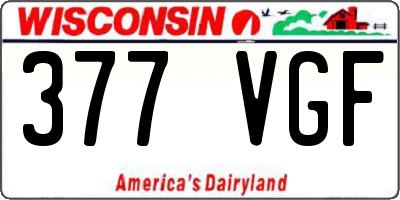 WI license plate 377VGF