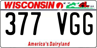 WI license plate 377VGG