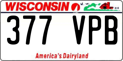 WI license plate 377VPB