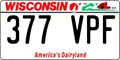 WI license plate 377VPF