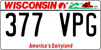 WI license plate 377VPG