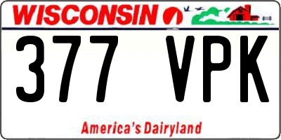 WI license plate 377VPK