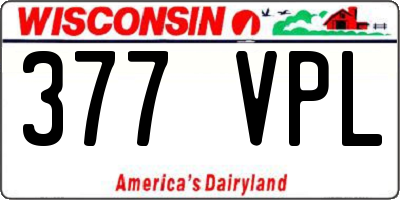 WI license plate 377VPL