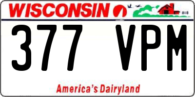 WI license plate 377VPM