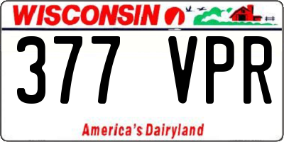 WI license plate 377VPR