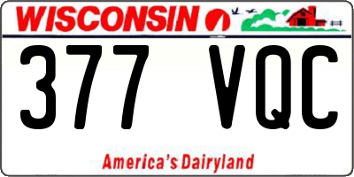 WI license plate 377VQC