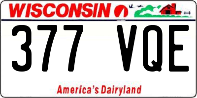 WI license plate 377VQE