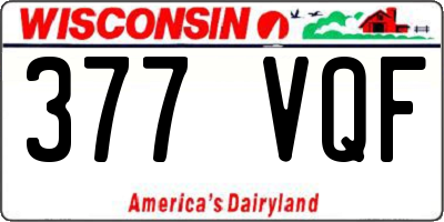WI license plate 377VQF