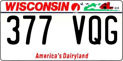 WI license plate 377VQG