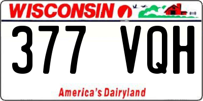 WI license plate 377VQH