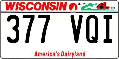 WI license plate 377VQI