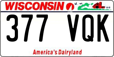 WI license plate 377VQK
