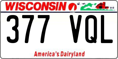 WI license plate 377VQL