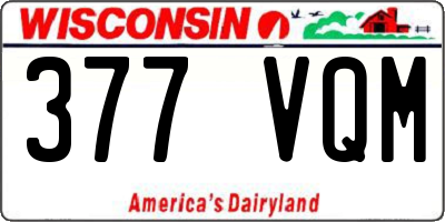 WI license plate 377VQM