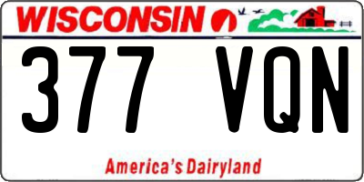 WI license plate 377VQN