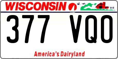 WI license plate 377VQO