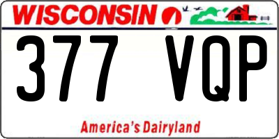 WI license plate 377VQP