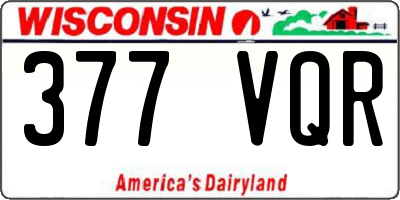 WI license plate 377VQR
