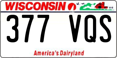 WI license plate 377VQS