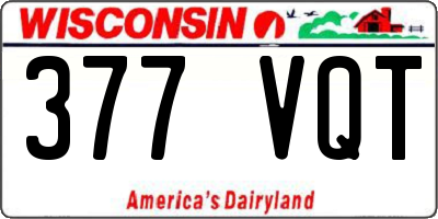 WI license plate 377VQT