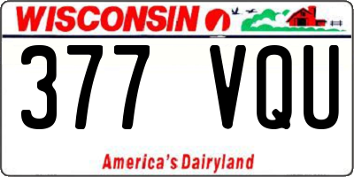 WI license plate 377VQU