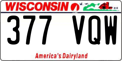 WI license plate 377VQW