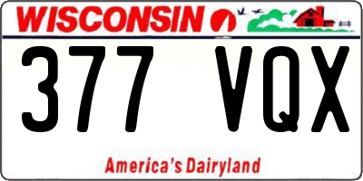 WI license plate 377VQX