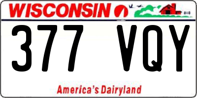 WI license plate 377VQY