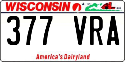 WI license plate 377VRA
