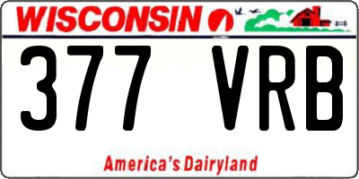 WI license plate 377VRB